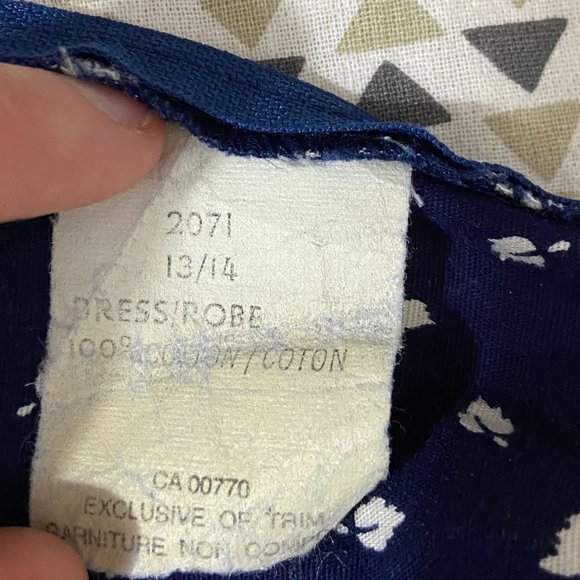 CRANSTON PRINT WORKS Blue & White Fit And Flare Leaf Print Dress - Picture 7 of 13